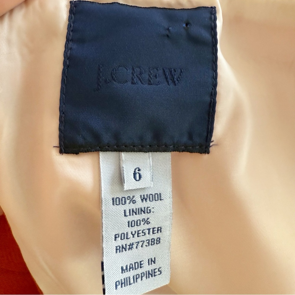 J Crew Wool Retro A Line Skirt Women’s 6 Orange Secretary Business Casual Office - Picture 5 of 6